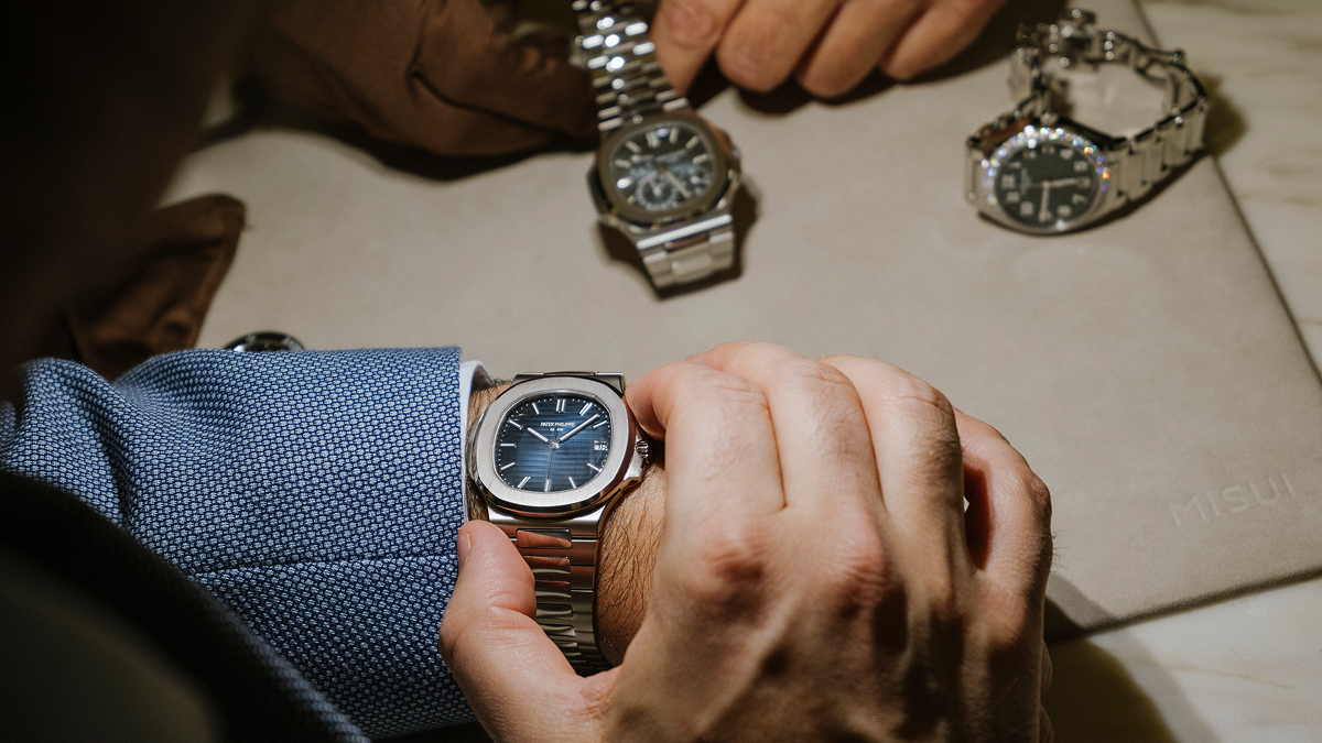 Patek Philippe watches at a Unión Suiza event, photographed for the brand