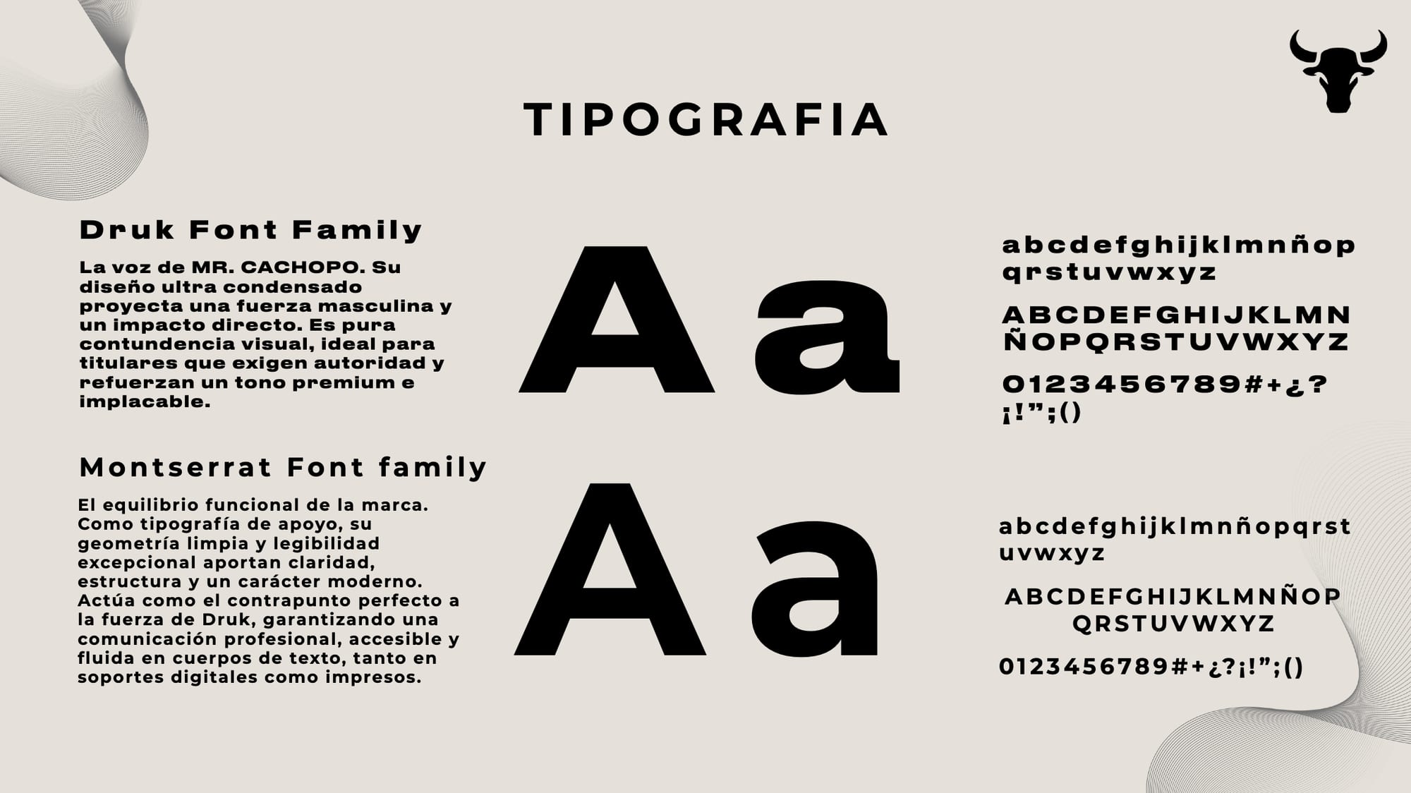 Manual page showing the Druk and Montserrat type pairing