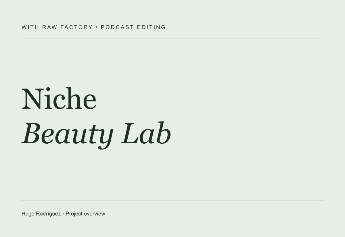 Niche Beauty Lab — project overview