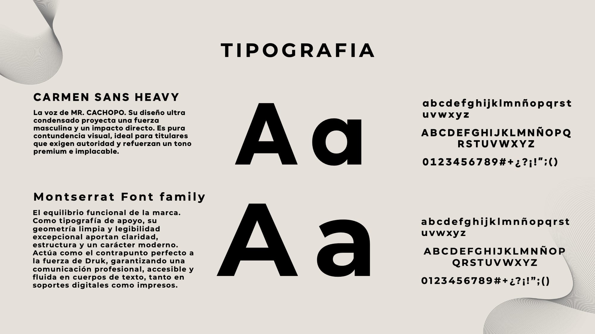 Typography page from the RelevX brand manual