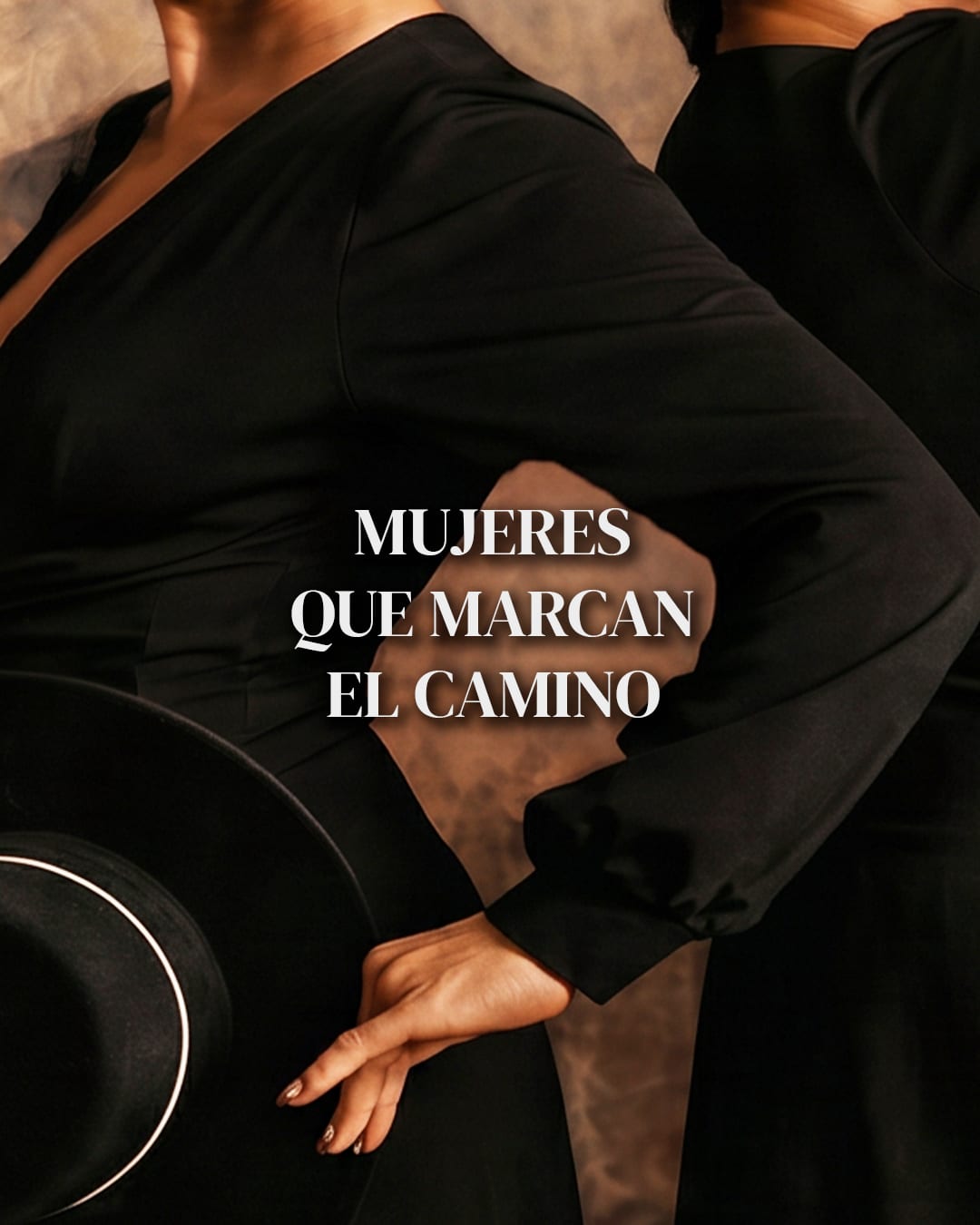 Campaign piece with two women in black and the line: women who lead the way